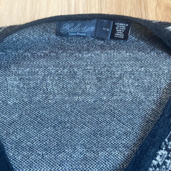 Costa Blanca cardigan sweater. Black and grey print, size m - Picture 2 of 2